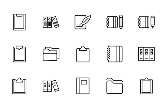 Simple set of Files modern thin line icons.