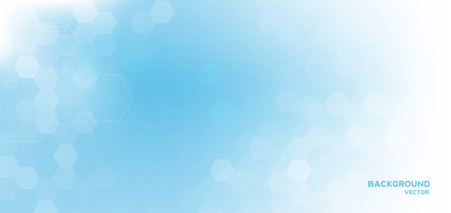 Poster - Molecule structure abstract background. Medical, research, chemistry, biotechnology, science and technology concepts, vector illustration.