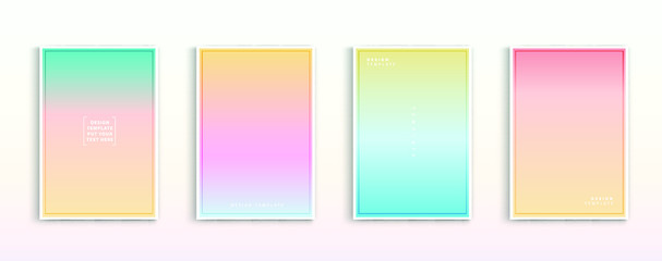 Poster - Minimal modern cover design. Dynamic colorful gradients. Future geometric patterns. Blue, pink, yellow, green, orange, purple placard poster template.