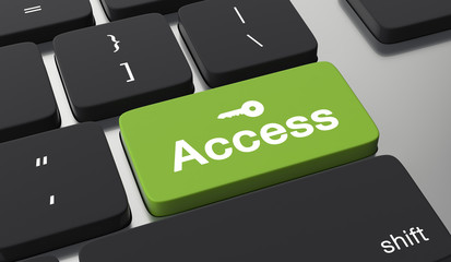 Data security concept. Access text on keyboard button