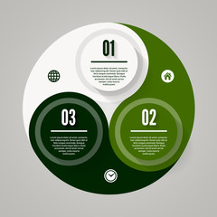 Wall Mural - Vector circle arrows for infographic. Template for cycling diagram, graph, presentation and round chart. Business concept with  3 options, parts, steps or processes. Abstract background.