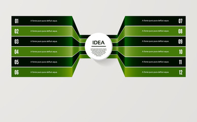 Wall Mural - Vector progress background. Template for diagram, graph, presentation and chart. Business concept with 12 options, parts, steps or processes. Abstract background. eps 10