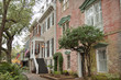 Street in historic quarter of Savannah, Georgia, USA