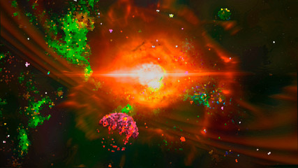 Wall Mural - abstract representation of a star exploding in space