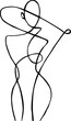 Female figure, drawn in one line

