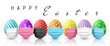 Happy Easter. Color Easter egg in medical face mask on white background. Vector illustration