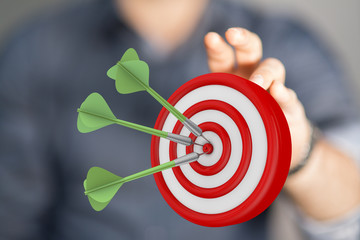 Poster - dart target arrow hitting on bullseye which is the ultimate goal that everyone wants.