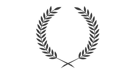 wreath icon on white background,wheat icon,black wheat icon