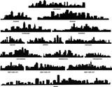 Fototapeta Miasto - Illustration of city skylines silhouette, with white background vector
