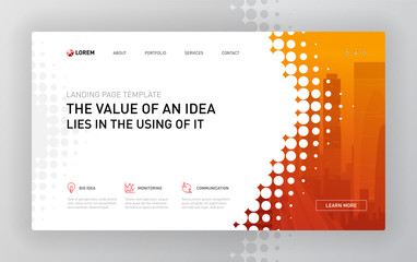 landing page template for business and construction. modern web page design concept layout for websi