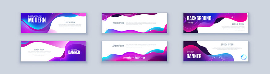 liquid abstract banner design. fluid vector shaped background. modern graphic template banner patter