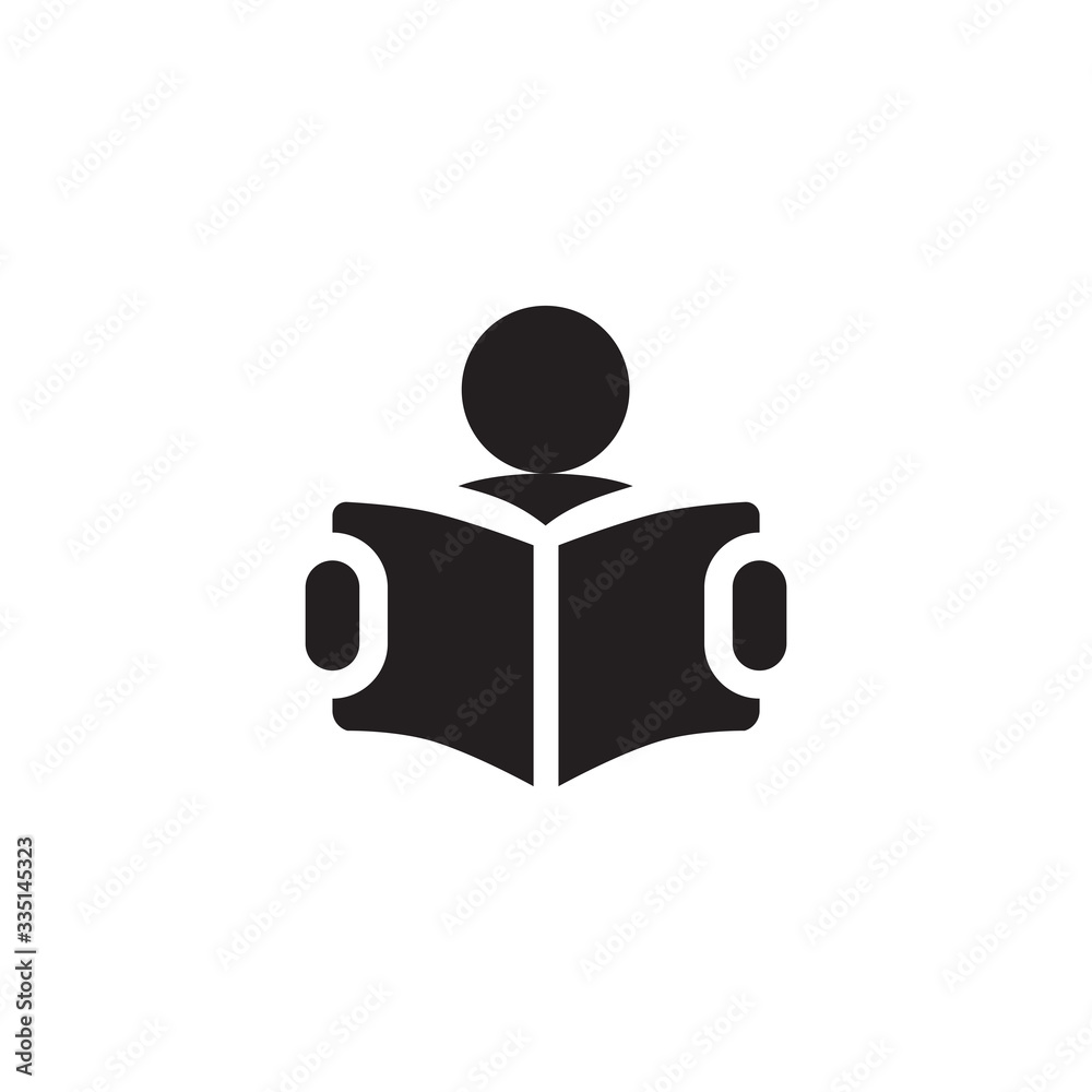 Reading icon. Studying vector icon. Book Reader illustration. Trendy Flat  style for graphic design, Web site, UI. EPS10. Stock Vector | Adobe Stock, image size:1000x1000