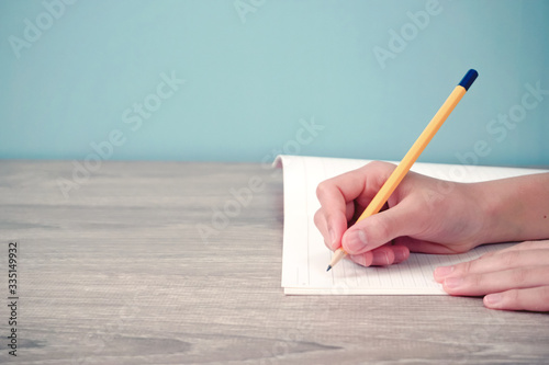 Fotomural Person writing something in notebook