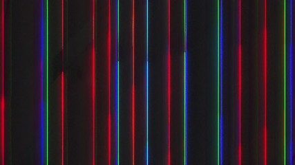 Poster - Computer generated chromatic aberration bands. Pixel multi-colored neon noise. 3d rendering abstract background