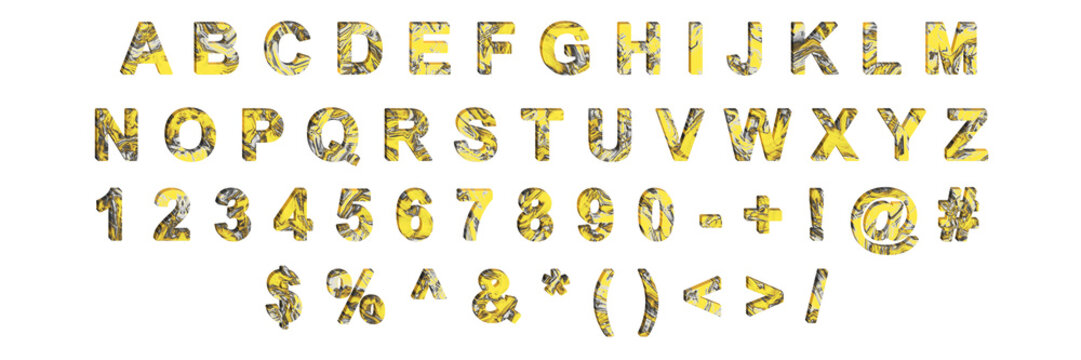 Creative typeset- stylish classic font. 3d illustration character collection