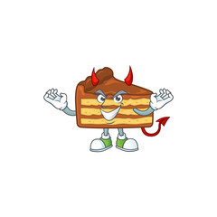 Sticker - A picture of devil chocolate slice cake cartoon character design