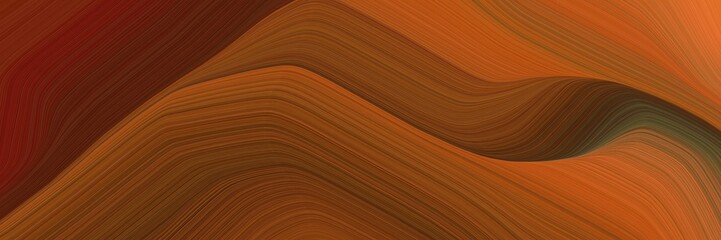 Poster - abstract moving header design with chocolate, coffee and sienna colors. dynamic curved lines with fluid flowing waves and curves