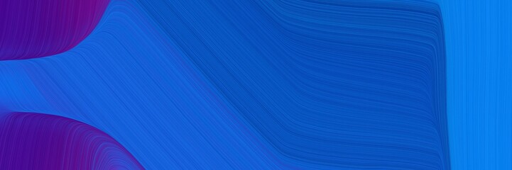 Poster - abstract moving banner with strong blue, indigo and dodger blue colors. elegant curved lines with fluid flowing waves and curves
