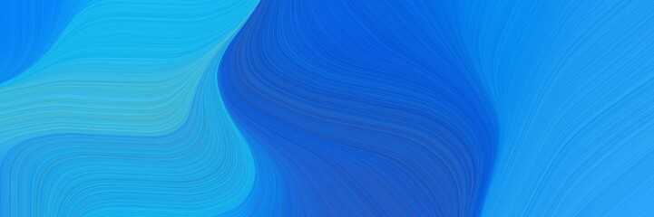 Poster - abstract surreal header design with dodger blue, strong blue and medium turquoise colors. dynamic curved lines with fluid flowing waves and curves