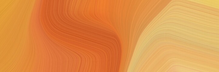 Aufkleber - abstract flowing header with peru, bronze and burly wood colors. elegant curved lines with fluid flowing waves and curves