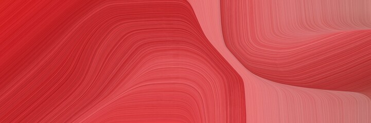 Poster - abstract colorful banner with firebrick, light coral and indian red colors. dynamic curved lines with fluid flowing waves and curves