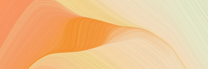 Aufkleber - abstract artistic banner with wheat, sandy brown and coral colors. dynamic curved lines with fluid flowing waves and curves