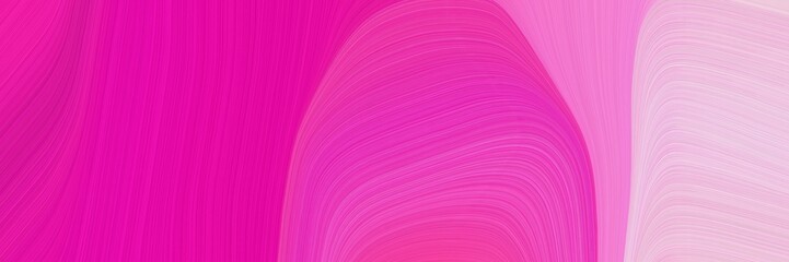 Poster - abstract modern designed horizontal banner with deep pink, thistle and orchid colors. dynamic curved lines with fluid flowing waves and curves