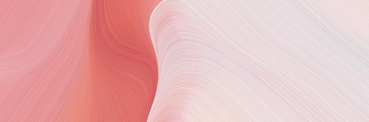 Poster - abstract modern banner with pastel pink, indian red and dark salmon colors. elegant curved lines with fluid flowing waves and curves