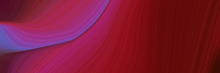 Poster - abstract flowing designed horizontal header with dark red, moderate violet and dark moderate pink colors. dynamic curved lines with fluid flowing waves and curves