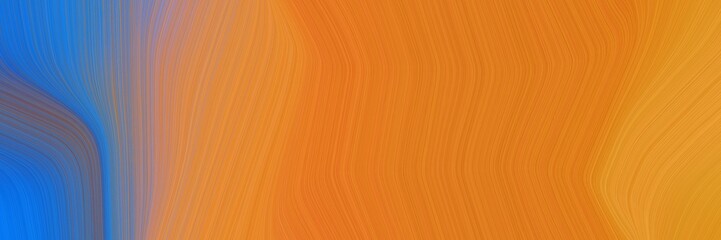 Poster - abstract modern banner with bronze, steel blue and light slate gray colors. dynamic curved lines with fluid flowing waves and curves
