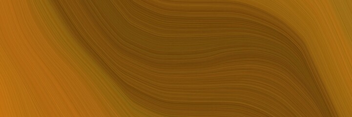 Poster - abstract modern header with saddle brown, chocolate and dark golden rod colors. dynamic curved lines with fluid flowing waves and curves