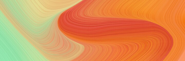 Poster - abstract dynamic curved lines surreal banner design with coral, ash gray and bronze colors. elegant curved lines with fluid flowing waves and curves