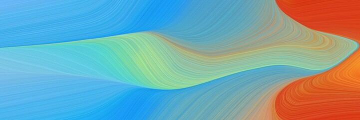 Poster - abstract dynamic curved lines colorful banner with medium turquoise, coffee and dark sea green colors