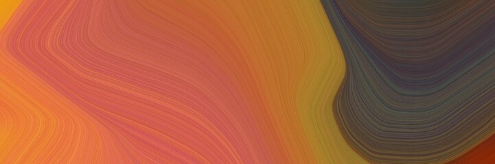 Poster - abstract dynamic curved lines artistic horizontal header with coffee, old mauve and brown colors. elegant curved lines with fluid flowing waves and curves