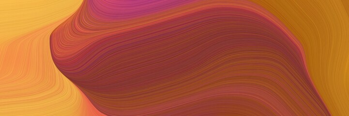 Poster - abstract dynamic curved lines colorful designed horizontal banner with sienna, pastel orange and peru colors. elegant curved lines with fluid flowing waves and curves