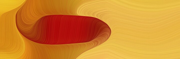 Poster - abstract dynamic curved lines colorful horizontal banner with pastel orange, firebrick and coffee colors. elegant curved lines with fluid flowing waves and curves