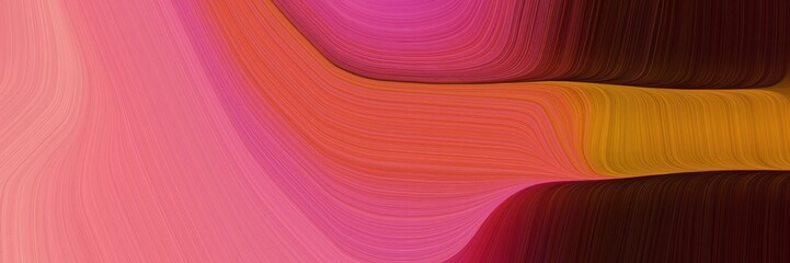 Poster - abstract dynamic curved lines flowing header with pale violet red, indian red and very dark red colors. elegant curved lines with fluid flowing waves and curves