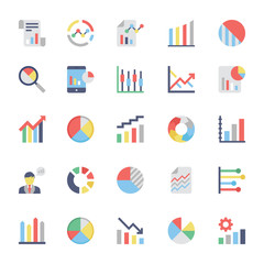 Sticker - Business Charts and Diagrams Vector Icons 3