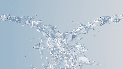Wall Mural - slow motion close up liquid splash water concept idea. 3d animation .4k