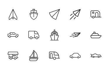 Canvas Print - Icon set of transportation.