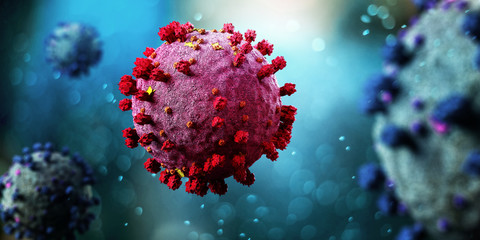 Canvas Print - Coronavirus Covid-19 background - 3d rendering