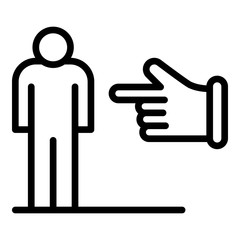 Poster - no finger racism direction icon. outline no finger racism direction vector icon for web design isola