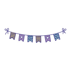 Wall Mural - happy birthday, pennants decoration celebration party isolation design icon