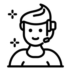 Poster - Social service call support icon. Outline social service call support vector icon for web design isolated on white background