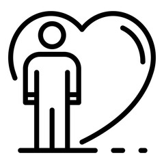 Poster - Heart care social service icon. Outline heart care social service vector icon for web design isolated on white background
