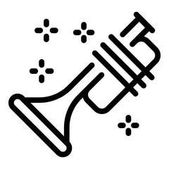 Poster - Musical trumpet icon. Outline musical trumpet vector icon for web design isolated on white background