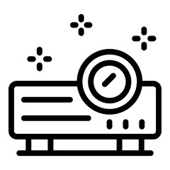 Poster - Video projector icon. Outline video projector vector icon for web design isolated on white background