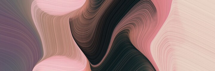 Leinwandbilder - landscape orientation graphic with waves. modern waves background illustration with tan, very dark blue and baby pink color