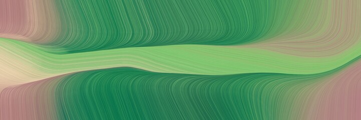 Poster - landscape banner with waves. modern curvy waves background design with gray gray, sea green and tan color