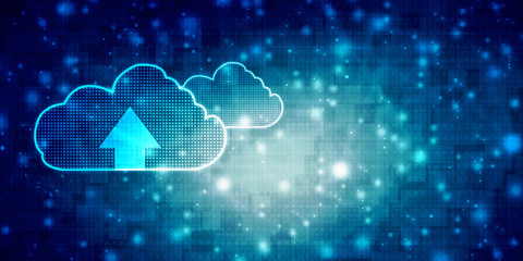 Aufkleber - 3d illustration Cloud with uploading  arrow 